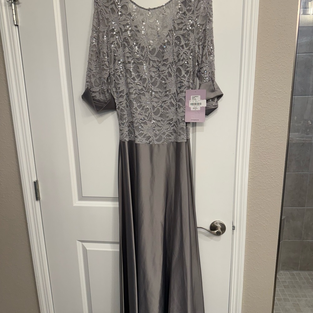 New with tag Elegant Gray Sequin Gown